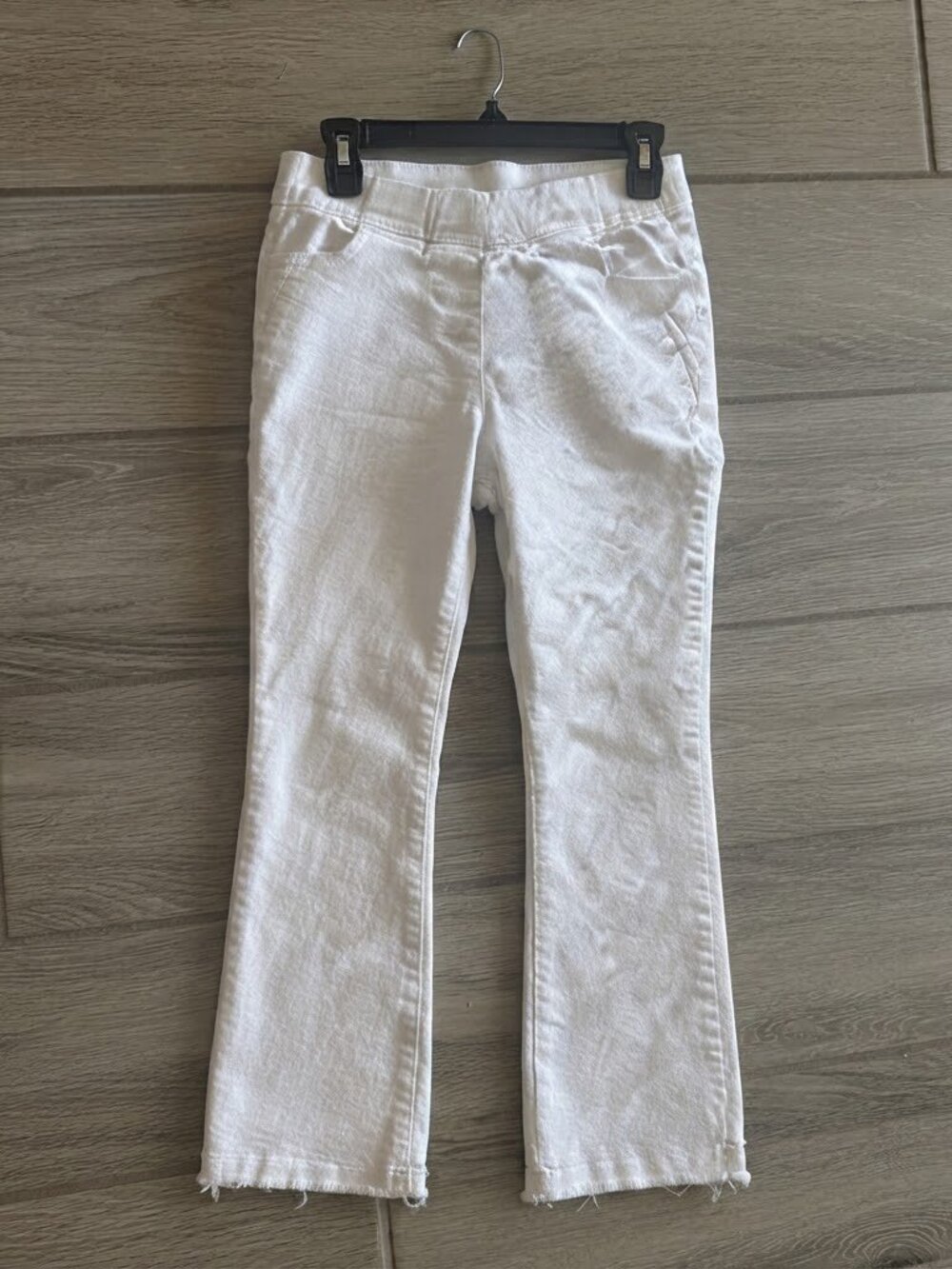 White Elastic Waist Flare Pants Size 0-2